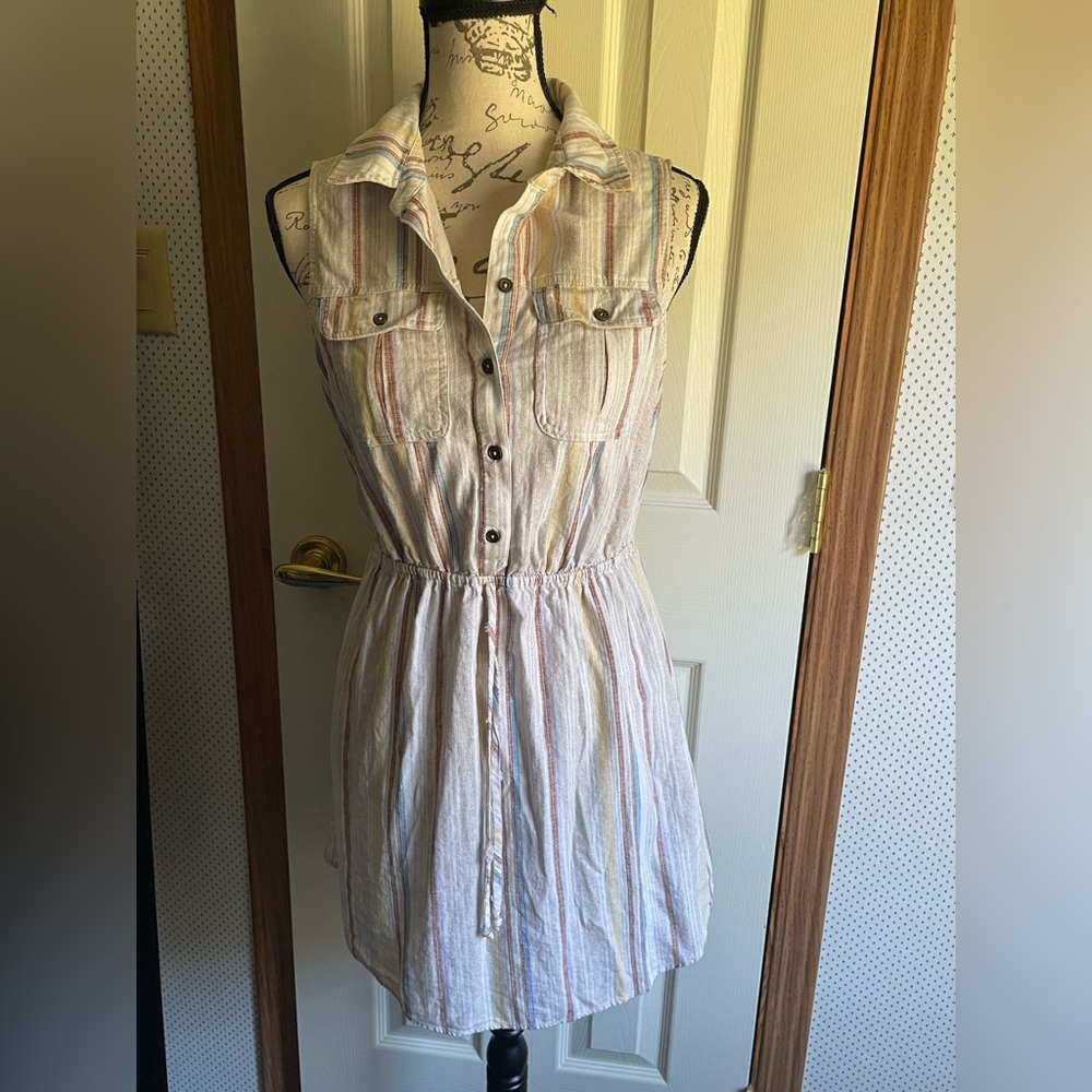 Bebop women’s dress size L. Multicolored striped mid length dress